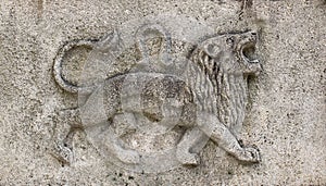 Zodiac - Lion , a stone relief