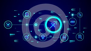 Zodiac Sagittarius Jupiter icon. From Web set