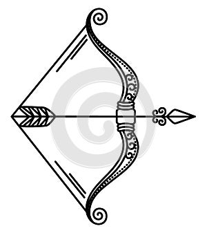 Zodiac Sagittarius Sign, Symbol of Bow and Arrow photo