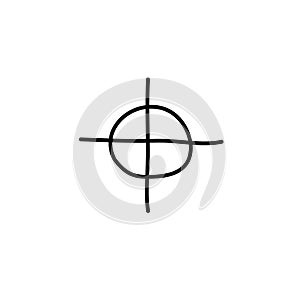 Zodiac serial killer symbol doodle icon, vector illustration