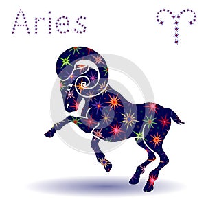 Zodiac sign Aries stencil