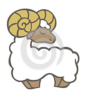 Zodiac sign aries illustration sheep