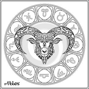 Zodiac sign. Astrological horoscope collection. Vector illustration