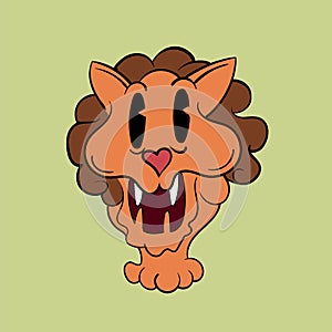Zodiac sign Leo Lion. Vintage toons: funny character, vector illustration trendy classic retro cartoon style