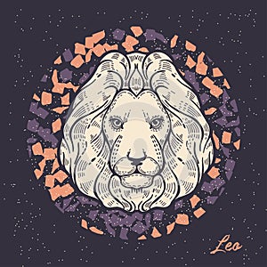 Zodiac sign Leo. The symbol of the astrological horoscope.