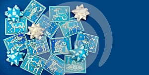 Zodiac signs and Christmas and astrology and gifts