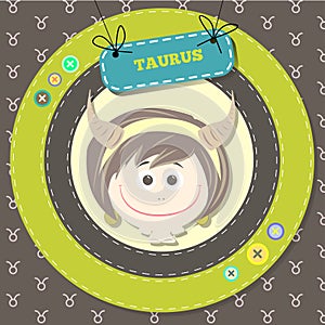 Zodiac signs collection. Cute horoscope - TAURUS.