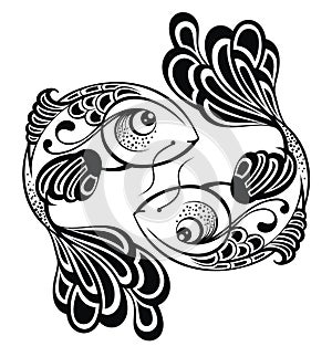 Zodiac signs - Pisces. Tattoo design