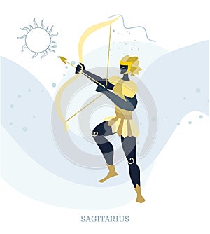 Zodiac signs Sagitarius. Vector illustration of the zodiac symbol. photo