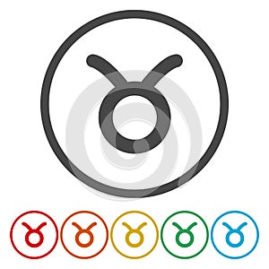 Zodiac signs. Set of simple round zodiac icons - for web and print. Zodiak signs.