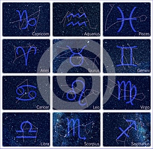 Zodiaco francobolli stelle 