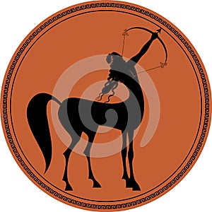 Zodiac in the style of Ancient Greece. Sagittarius.