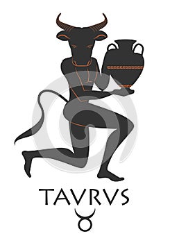 Zodiac in the style of Ancient Greece. Taurus. photo