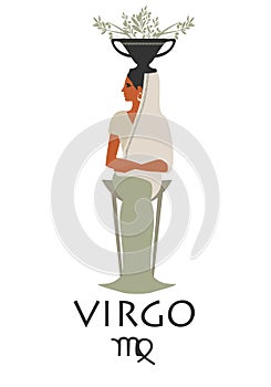 Zodiac in the style of Ancient Greece. Virgo. photo