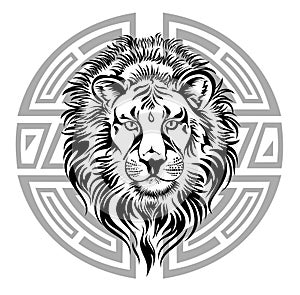 Zodiac Wheel with sign of Leo.