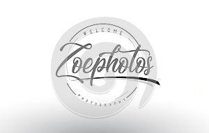 Zoe Personal Photography Logo Design with Photographer Name.