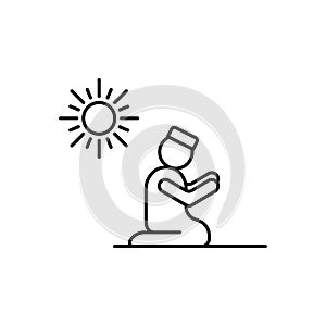 Zohr, prayer, sun, mosque icon. Simple line, outline vector religion icons for ui and ux, website or mobile application