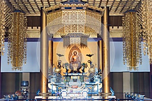 Zojoji Temple in Tokyo, Japan. Zojoji Temple is notable for its relationship with the Tokugawa clan,