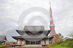 Zojoji temple Tokyo tower Tokyo Japan
