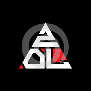 ZOL triangle letter logo design with triangle shape. ZOL triangle logo design monogram. ZOL triangle vector logo template with red
