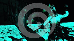 A zombie attacked by a swarm of bees