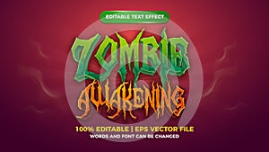 zombie awekening editable text effect cartoon comic game style