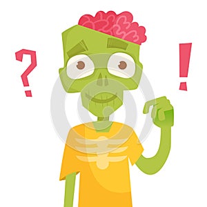 Zombie, brains. Vector illustration.