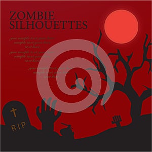 Zombie greeting theme set