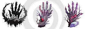 Zombie hand Halloween Logo 2D AI Generated