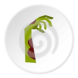 Zombie hand icon circle