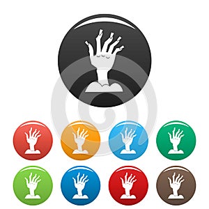 Zombie hand icon, simple style