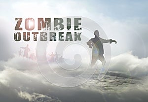 Zombie horde with text