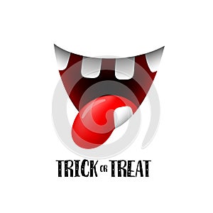 Zombie mouth. Trick or treat, halloween concept.