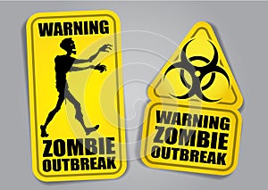 Zombie Outbreak Warning Stickers / Labels