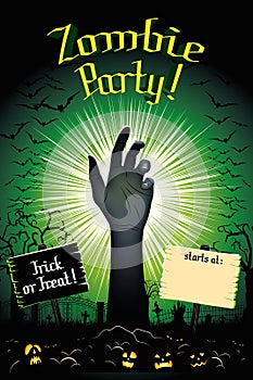 Zombie party/ Halloween party poster