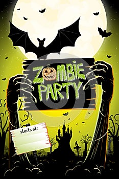 Zombie party/ Halloween party poster/ banner