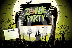 Zombie party/ Halloween party poster/ banner