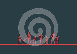 Zombie silhouettes set