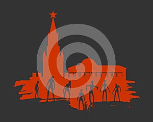 Zombie silhouettes set