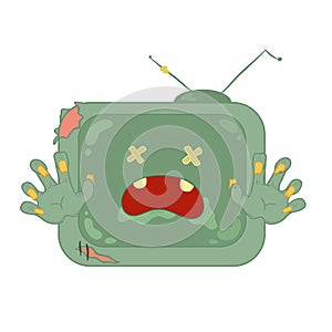 Zombie television vector on white background photo