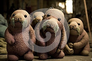 Zombie walruses teddy bears, created with Generative AI technology