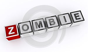 zombie word block on white