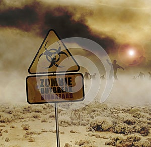 Zombies desert sign
