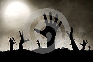 Zombies hand silhouette