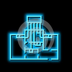 zoned heating cooling systems neon glow icon illustration