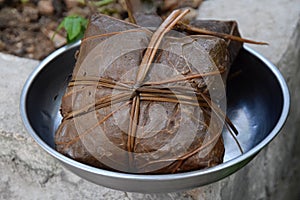 Zongzi is a traditional Chinese rice dish made of glutinous rice.