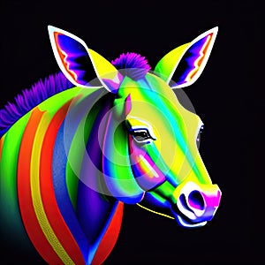 Zonkey Animal Style Print Design Logo. Generative AI.