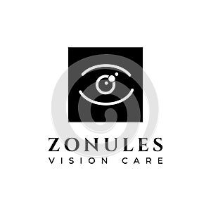 Zonules vision care logo, line fibre membrane eye vector