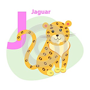 Giardino zoologico una lettera Carino giaguaro progettazione della pittura vettore 