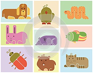 Zoo animals icons